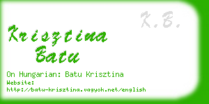 krisztina batu business card